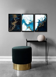 Wallity Juego de 3 Cuadros Decorativos enmarcados en MDF Multicolor